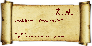Krakker Afrodité névjegykártya